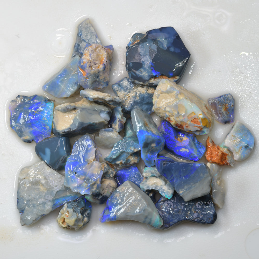 228 cts Rough Black Opal Parcel Lightning Ridge Potch and Colour
