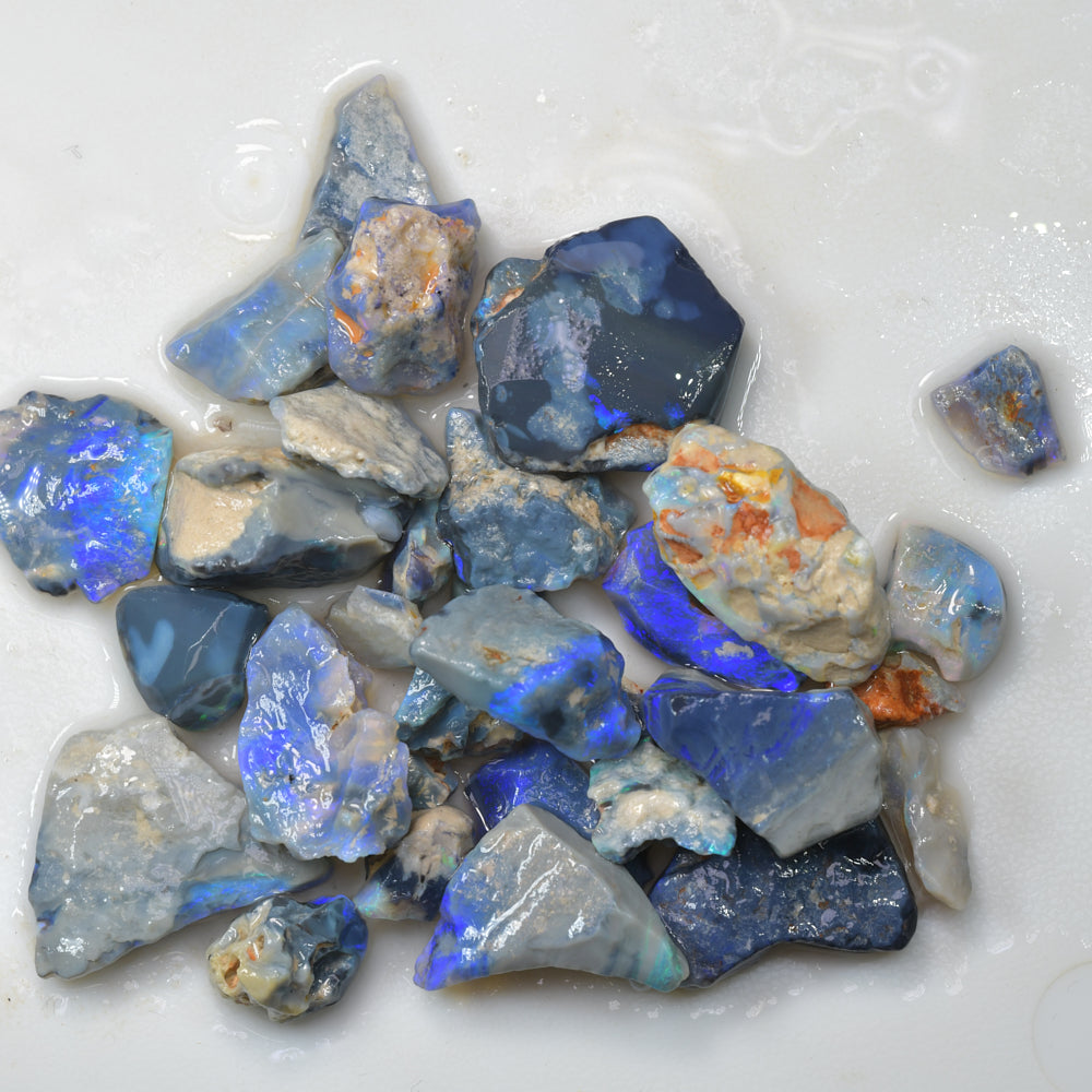 228 cts Rough Black Opal Parcel Lightning Ridge Potch and Colour