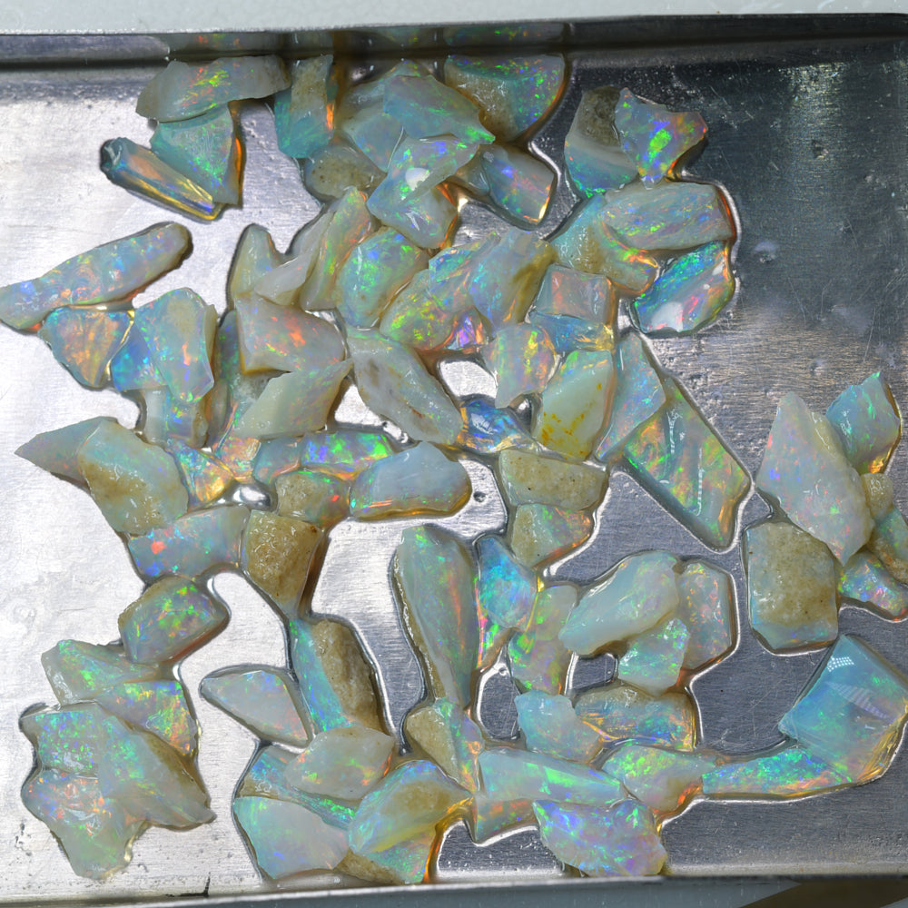South Australian rough opal parcel featuring natural opal chips, ideal for inlay, mosaic art, jewelry making, craft projects, and lapidary use