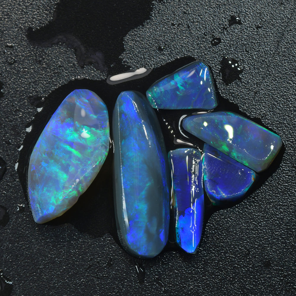 11.2 cts Rough Black Opal Parcel Lightning Ridge Rubs