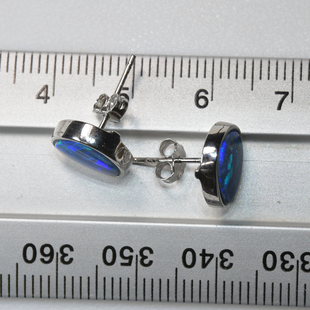 2.15 g Doublet Opal Earrings in 925 Sterling Silver