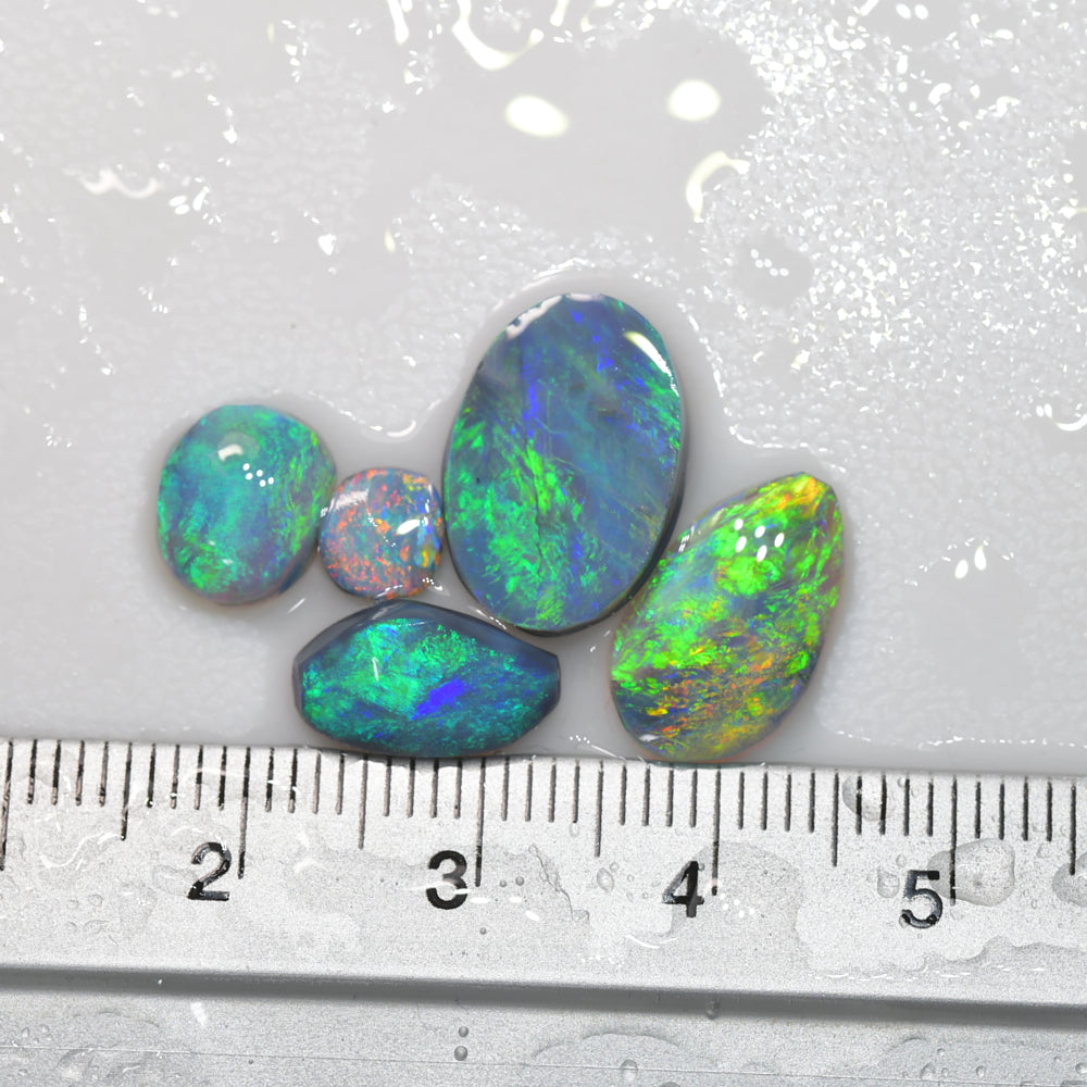 8.83 cts Gem Rough Black Opal Parcel Lightning Ridge Rubs