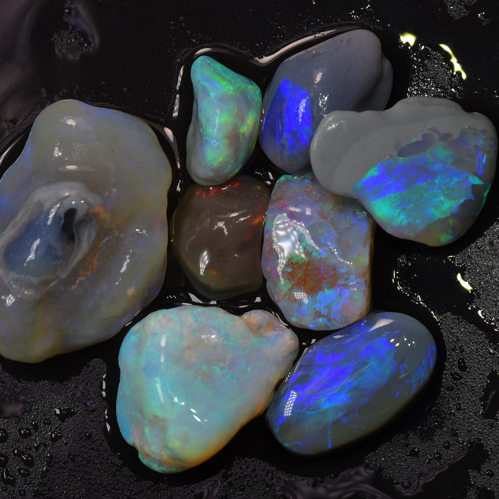 Natural Australian Lightning Ridge nobby rough opal parcel featuring genuine nobby opal, ideal for cutting, polishing, lapidary work, jewelry making, and gemstone collecting