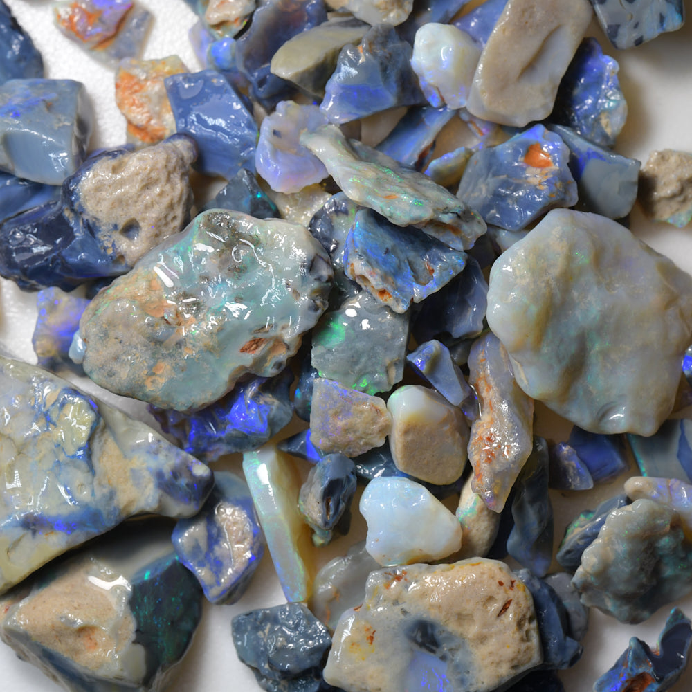 444 cts Rough Black Opal Parcel Lightning Ridge Potch and Colour