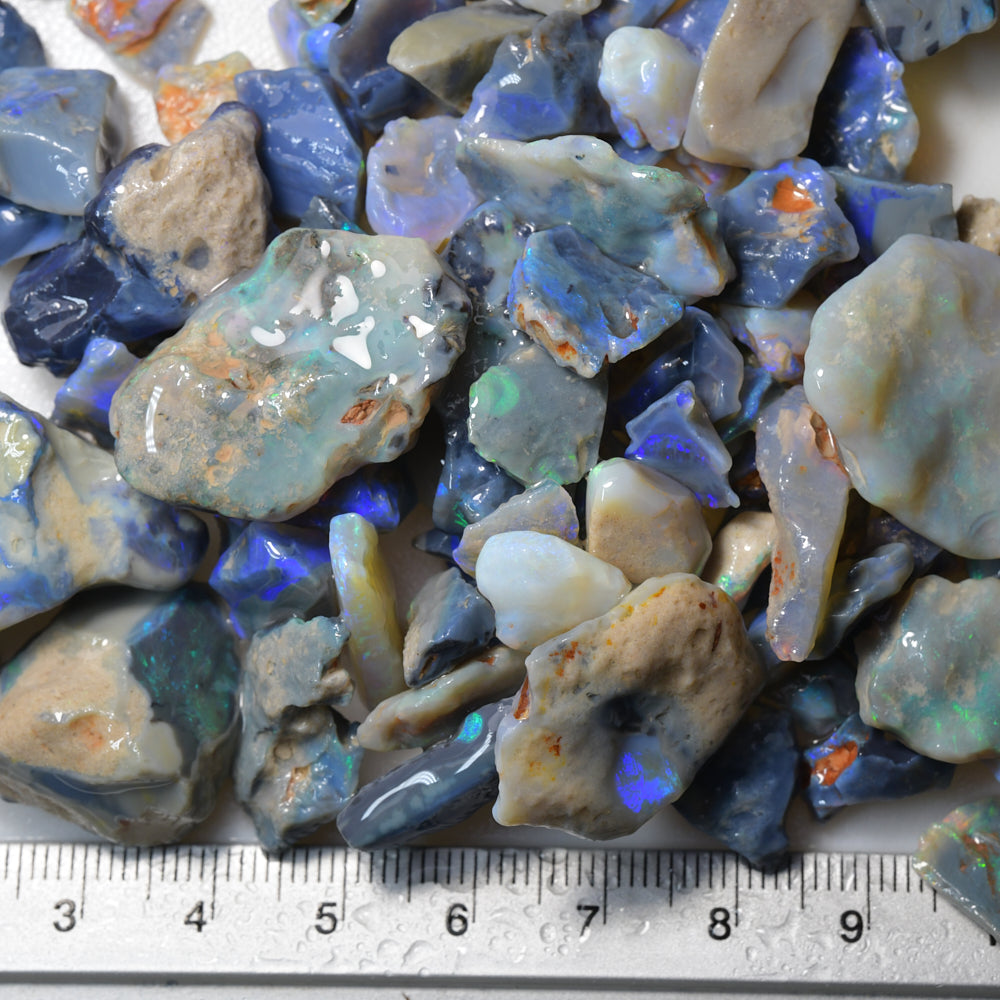 444 cts Rough Black Opal Parcel Lightning Ridge Potch and Colour