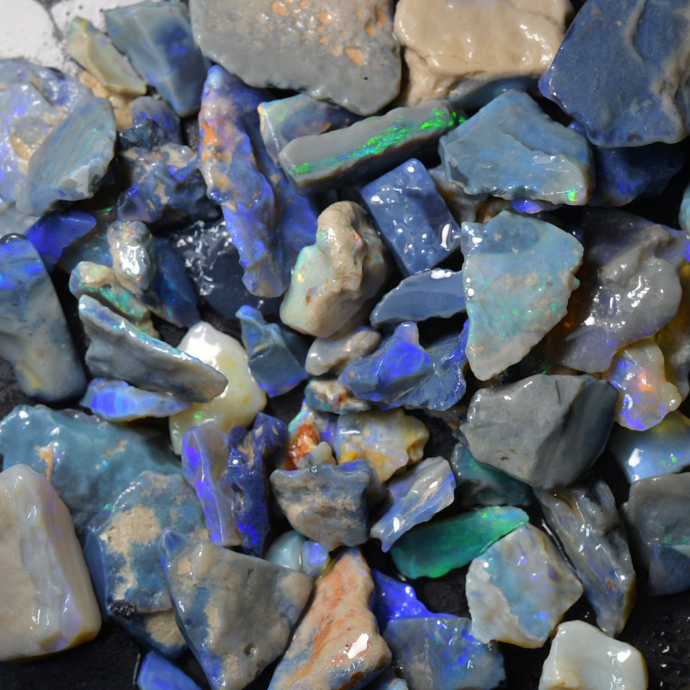 354 cts Rough Black Opal Parcel Lightning Ridge Potch and Colour