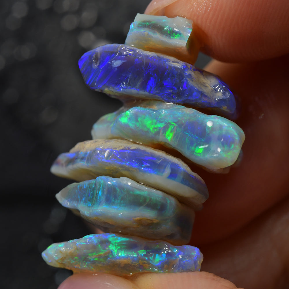 Rough opal parcel from Lightning Ridge, Australia, containing natural Australian opal rough with colour potential and unique patterns