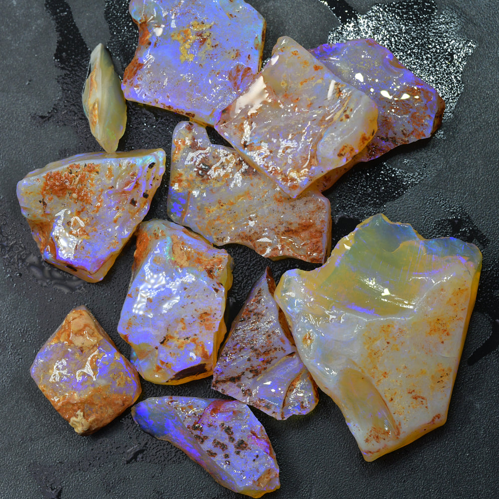 South Australian rough opal parcel containing natural opal pieces suitable for inlay work, jewelry making, and lapidary projects