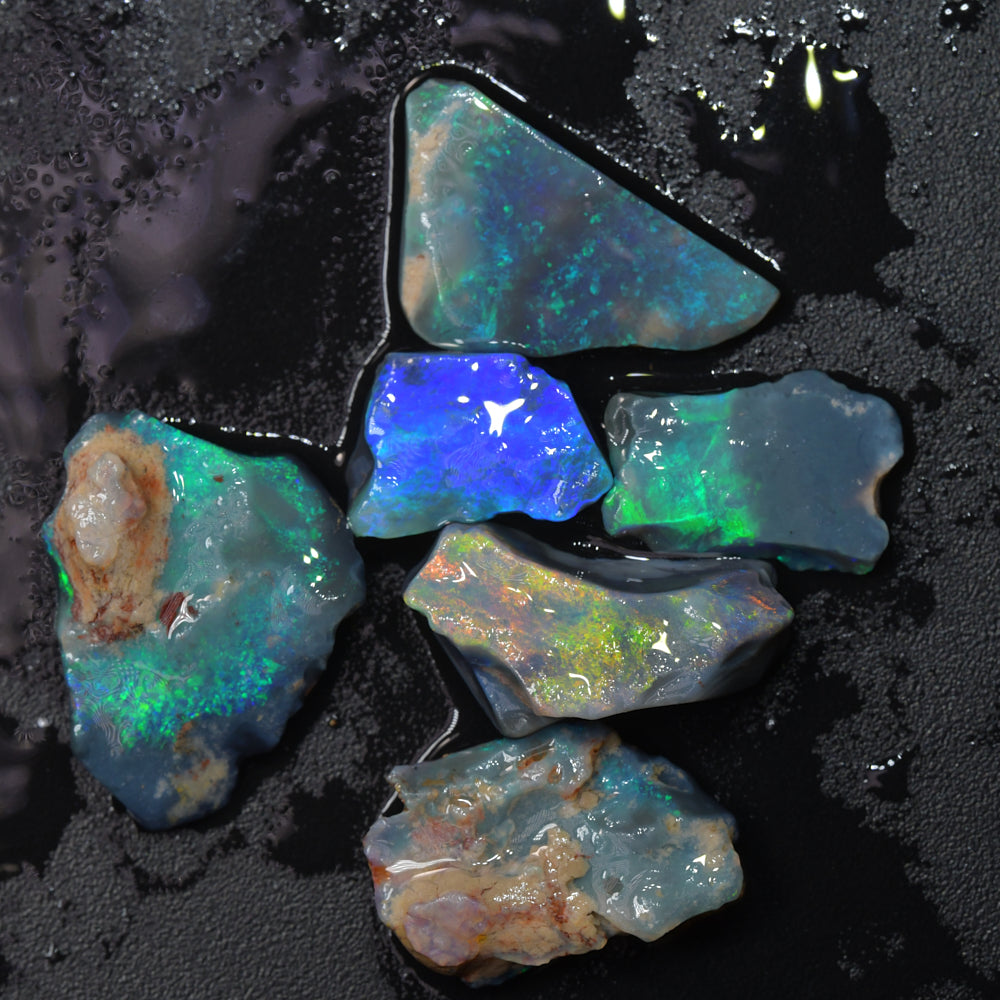 Rough Black Opal Parcel Lightning Ridge Rubs