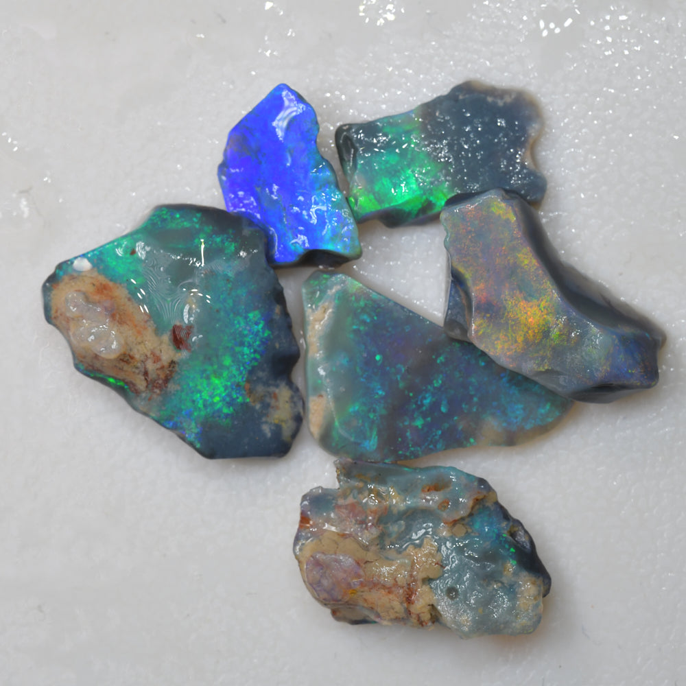 14.7 cts Rough Black Opal Parcel Lightning Ridge Rubs CMR