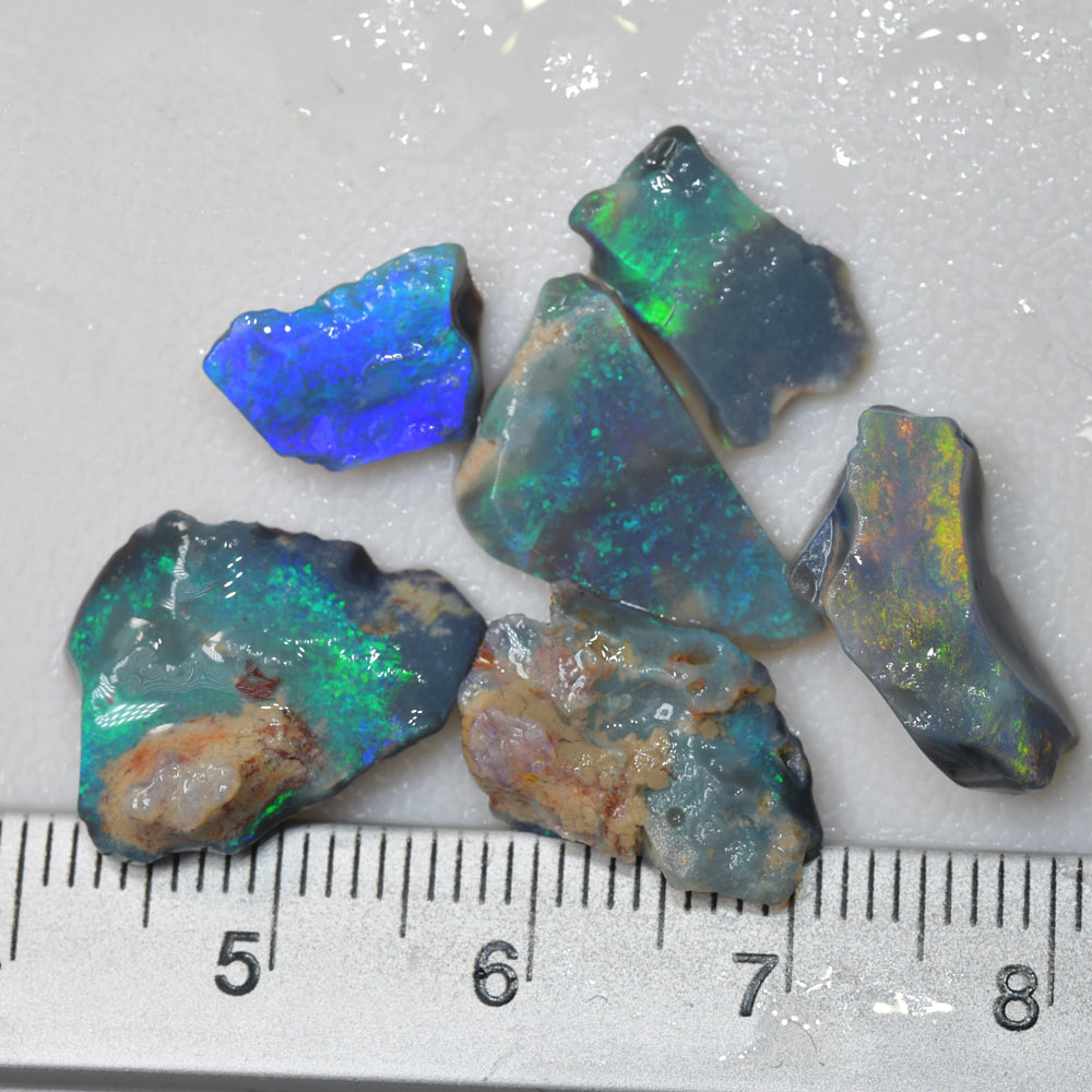 14.7 cts Rough Black Opal Parcel Lightning Ridge Rubs CMR
