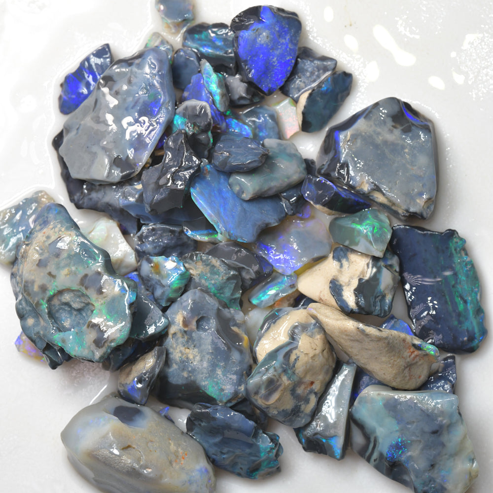 235 cts Rough Black Opal Parcel Lightning Ridge - Potch and Colour CMR
