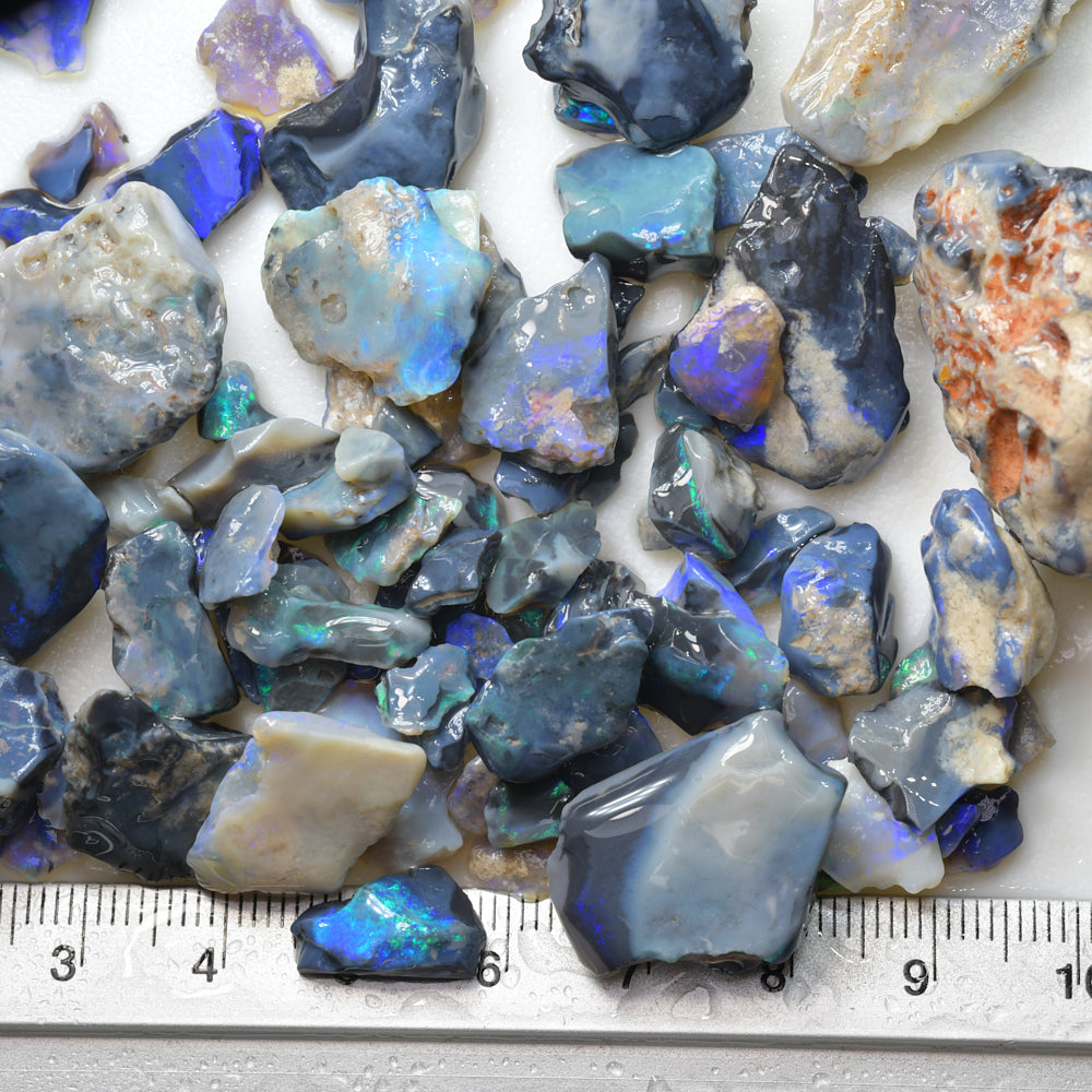 266 cts Rough Black Opal Parcel Lightning Ridge - Potch and Colour CMR