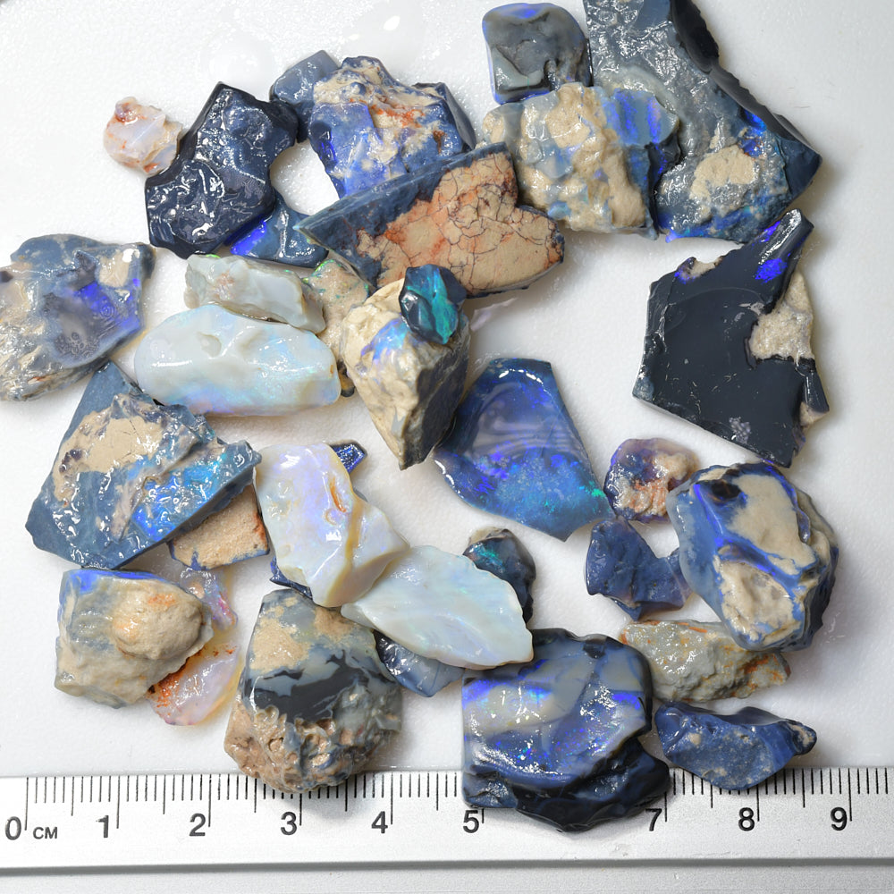251.2 cts251.2 cts Rough Black Opal Parcel Lightning Ridge - Potch and Colour  CMR