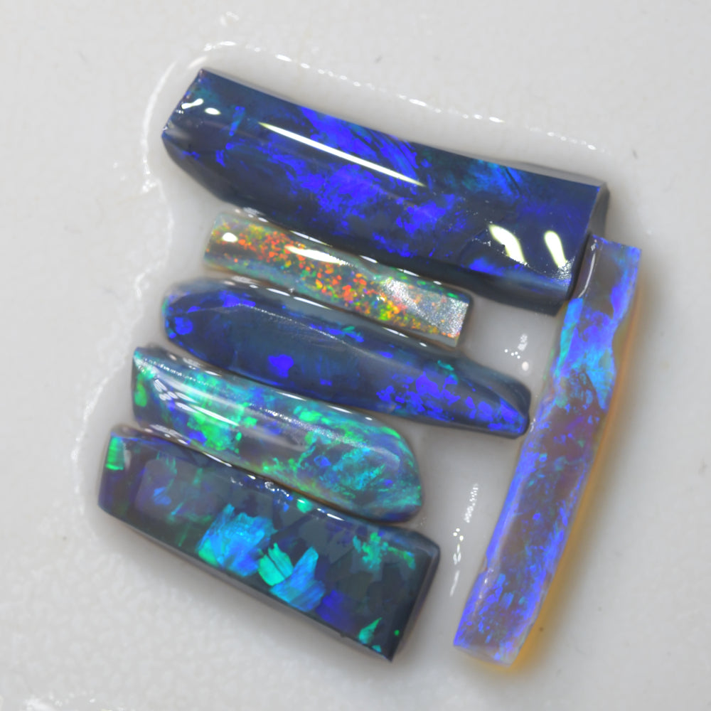 12.98 cts Gem Rough Black Opal Parcel Lightning Ridge Rubs