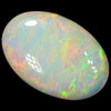 2.36 cts multicolour opal stone from Lightning Ridge, showcasing vibrant flashes of color on a low dome.