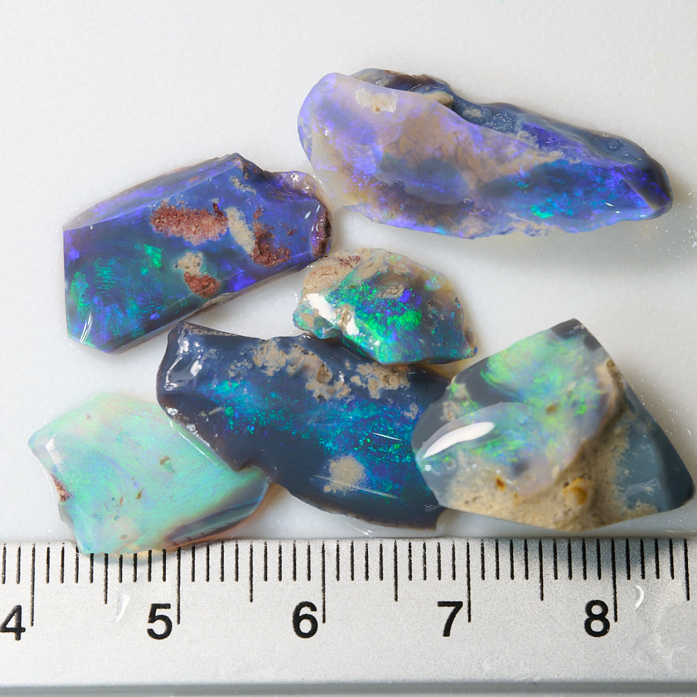 32.5 cts Rough Black Opal Parcel Lightning Ridge Rubs CMR