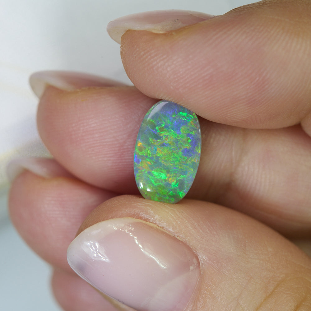 2.85 cts Dark Opal cut, not set (Lightning Ridge)