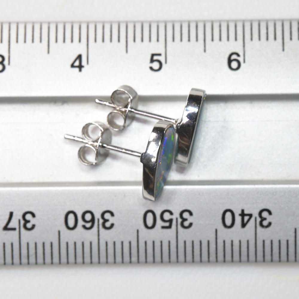 1.28 g Doublet Opal Earrings in 925 Sterling Silver