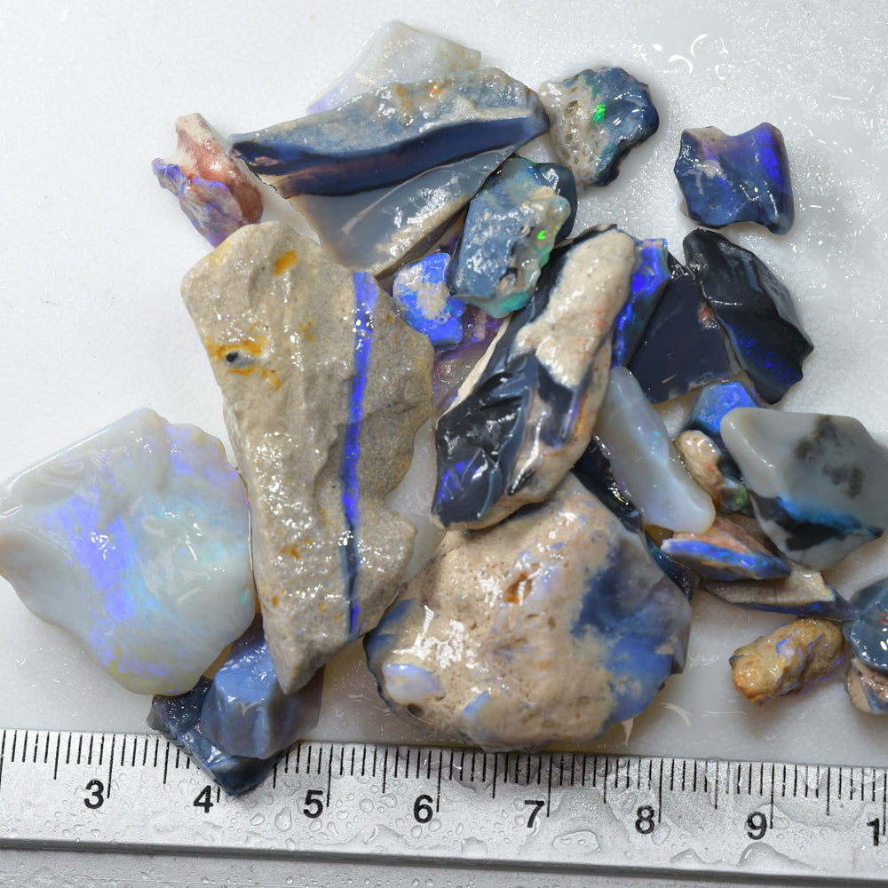 194.8 cts Rough Black Opal Parcel Lightning Ridge - Potch and Colour CMR