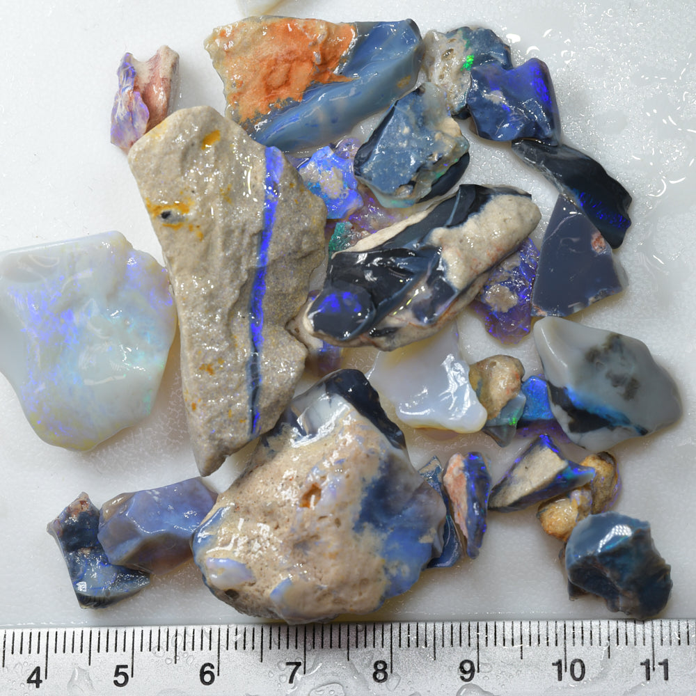 194.8 cts Rough Black Opal Parcel Lightning Ridge - Potch and Colour CMR