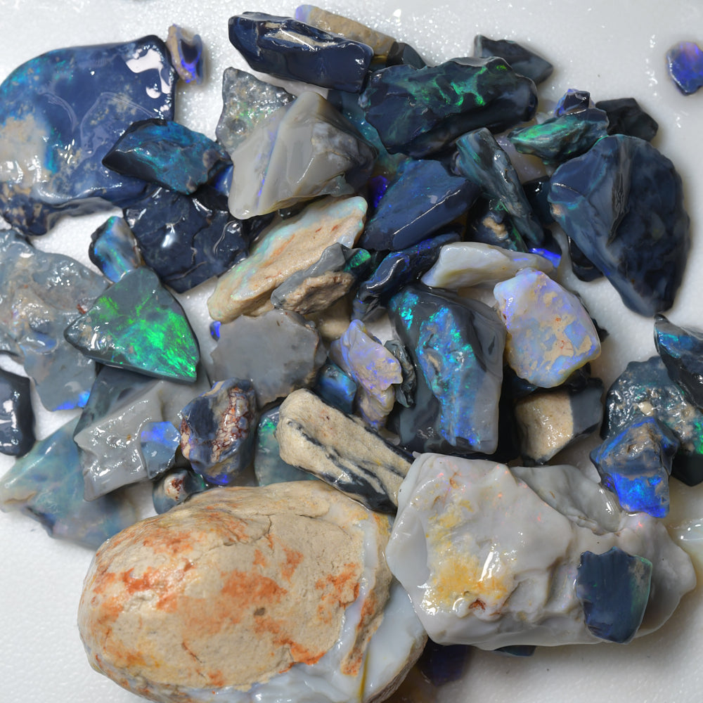 392 cts Rough Black Opal Parcel Lightning Ridge - Potch and Colour CMR