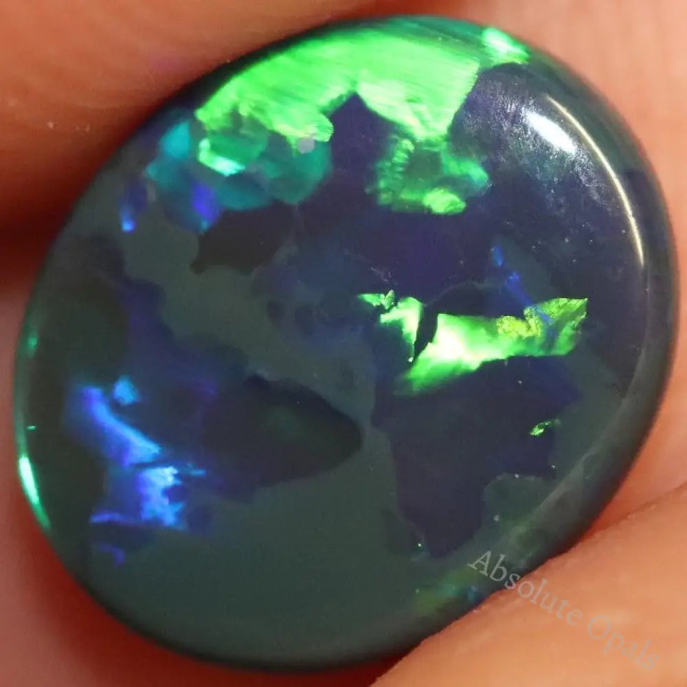 Australian Black Opal Lightning Ridge Solid Gem Stone Cabochon 1.5 Cts