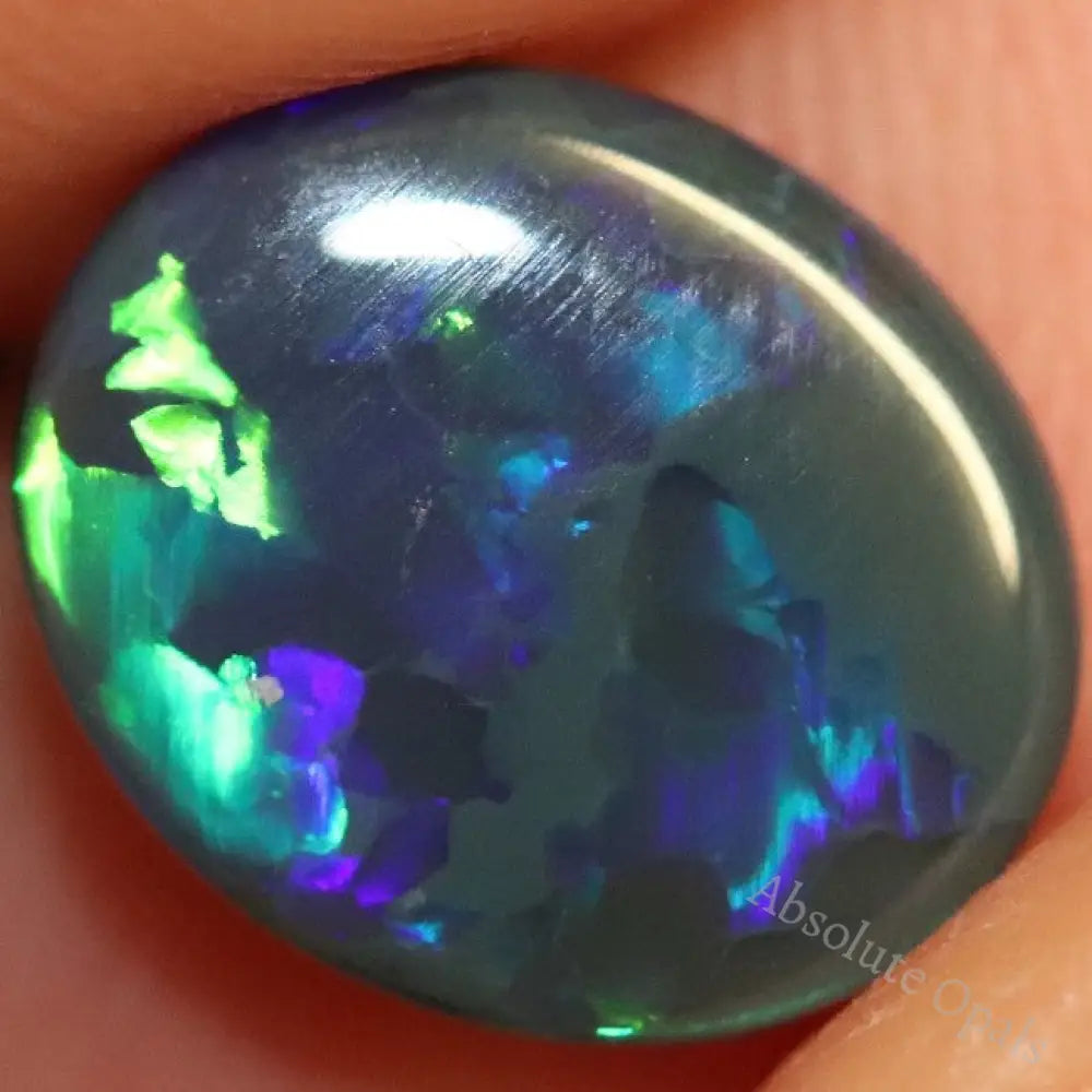 Australian Black Opal Lightning Ridge Solid Gem Stone Cabochon 1.5 Cts