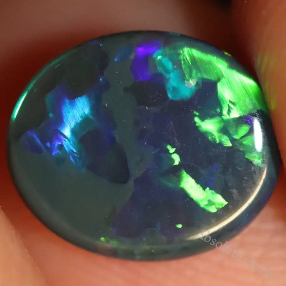 Australian Black Opal Lightning Ridge Solid Gem Stone Cabochon 1.5 Cts
