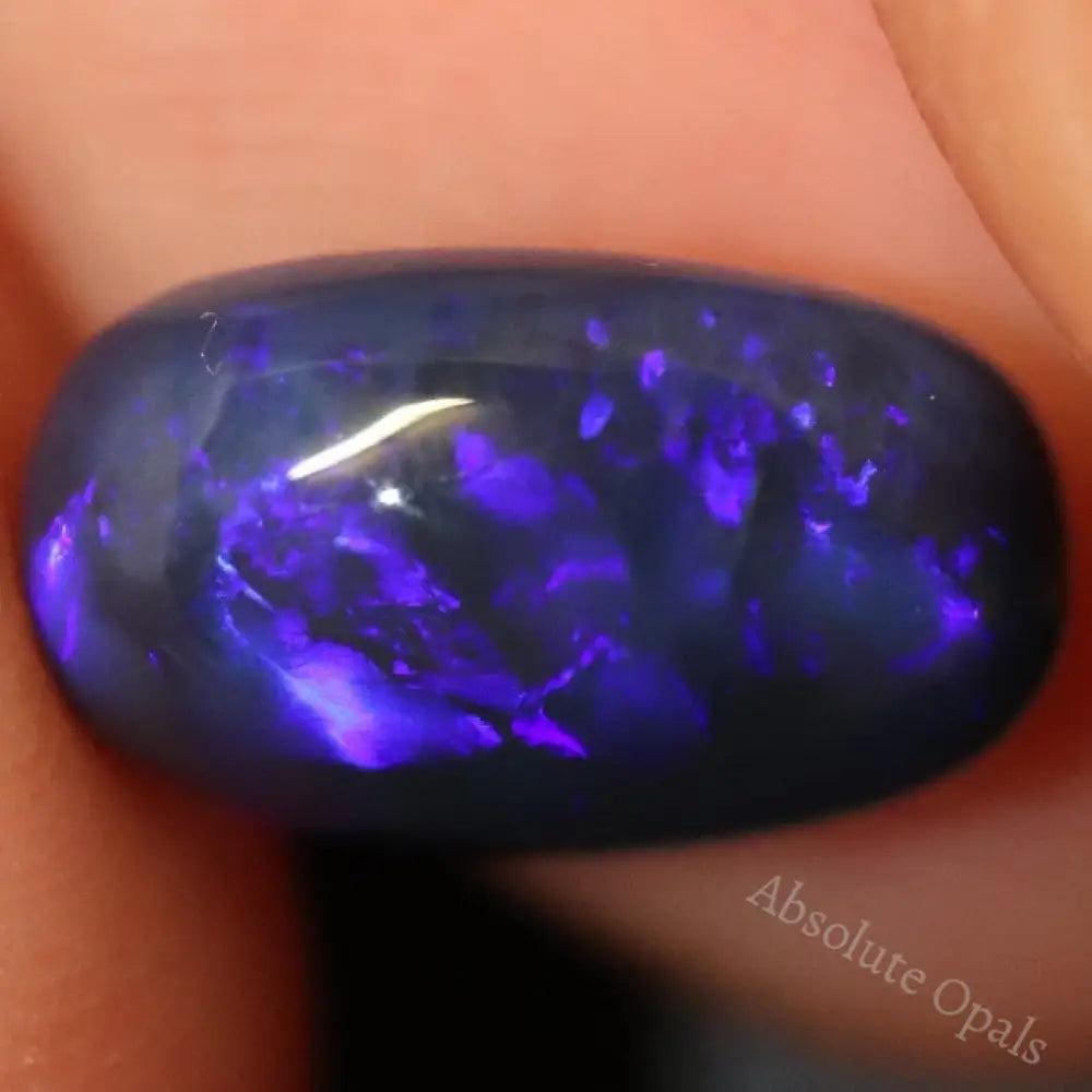 Australian Black Opal Lightning Ridge Solid Gem Stone Cabochon 3.93 Cts