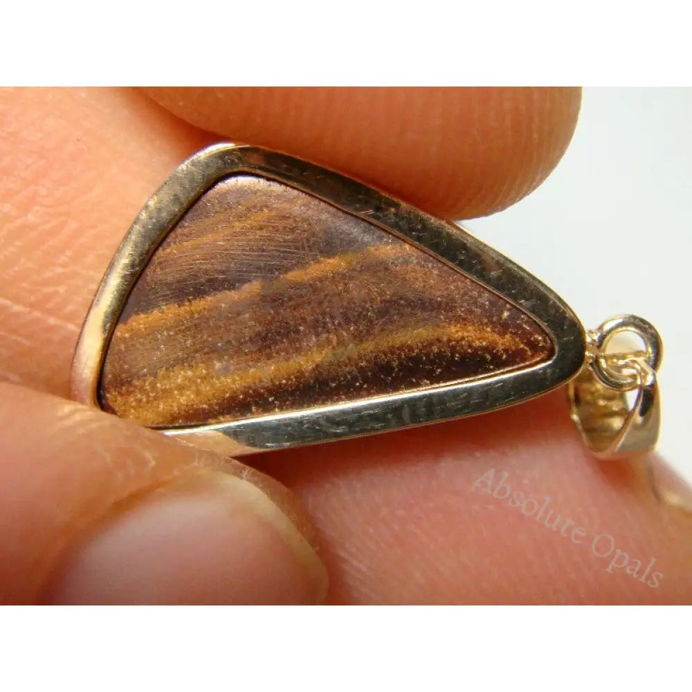 Australian Gem Multicolor Doublet Opal 14K Gold Pendant 1.55G 27Mm Jewellery