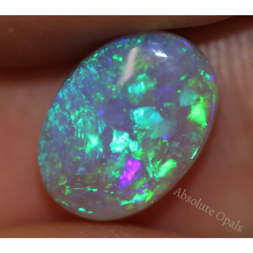 Australian Lightning Ridge Crystal Opal Solid Cabochon 1.60 Cts Vid Semi Black Opal