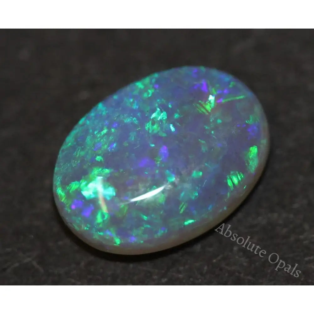 Australian Lightning Ridge Crystal Opal Solid Cabochon 1.60 Cts Vid Semi Black Opal