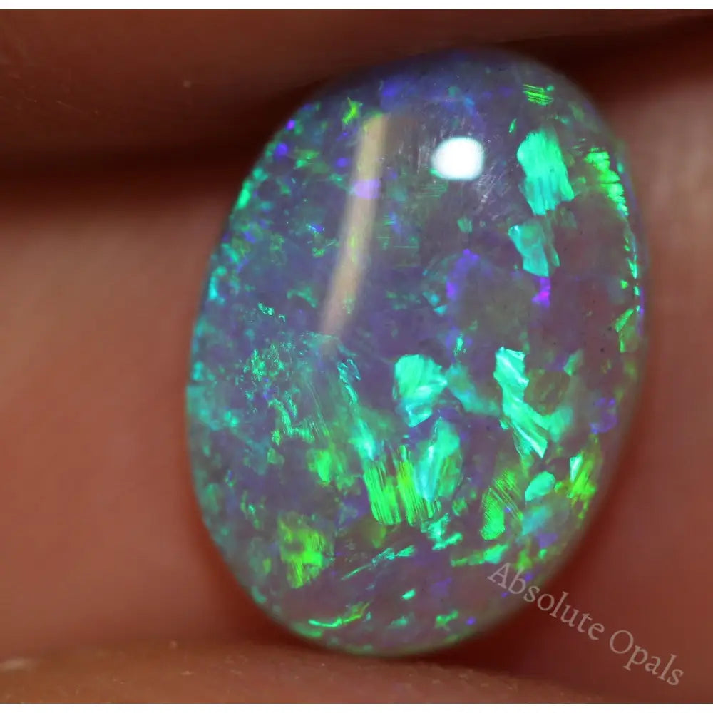 Australian Lightning Ridge Crystal Opal Solid Cabochon 1.60 Cts Vid Semi Black Opal