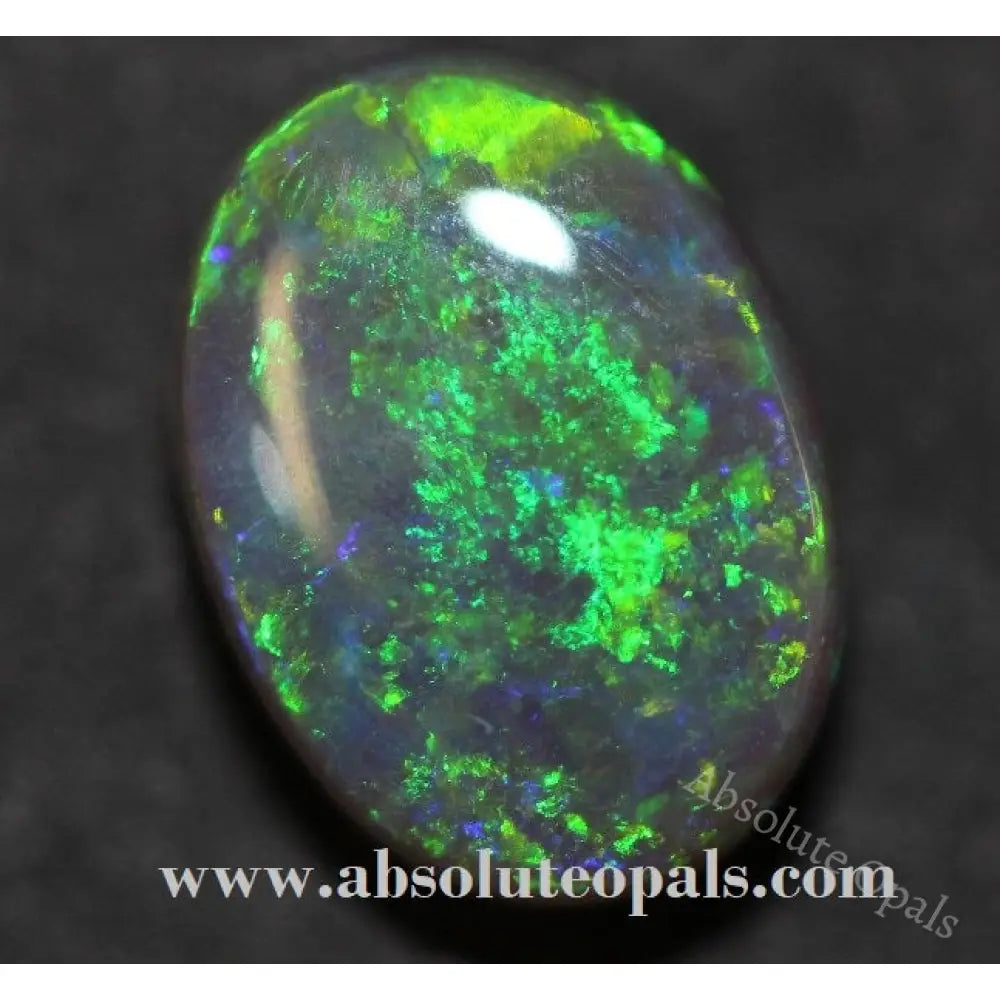 Semi-black opal from Lightning Ridge, 1.93 carats, green gem color.
