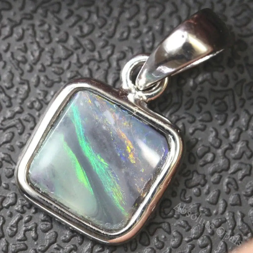 Australian Lightning Ridge Solid Opal Pendant Silver L18.3Mm 0.76G Jewellery