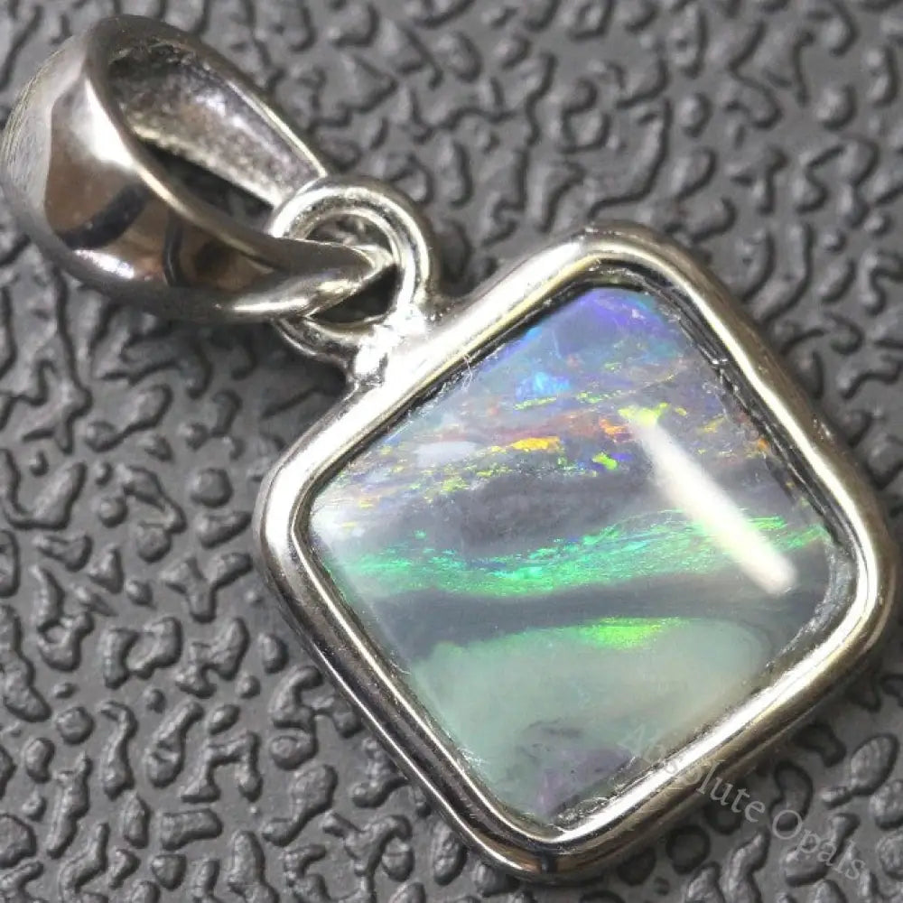 Australian Lightning Ridge Solid Opal Pendant Silver L18.3Mm 0.76G Jewellery