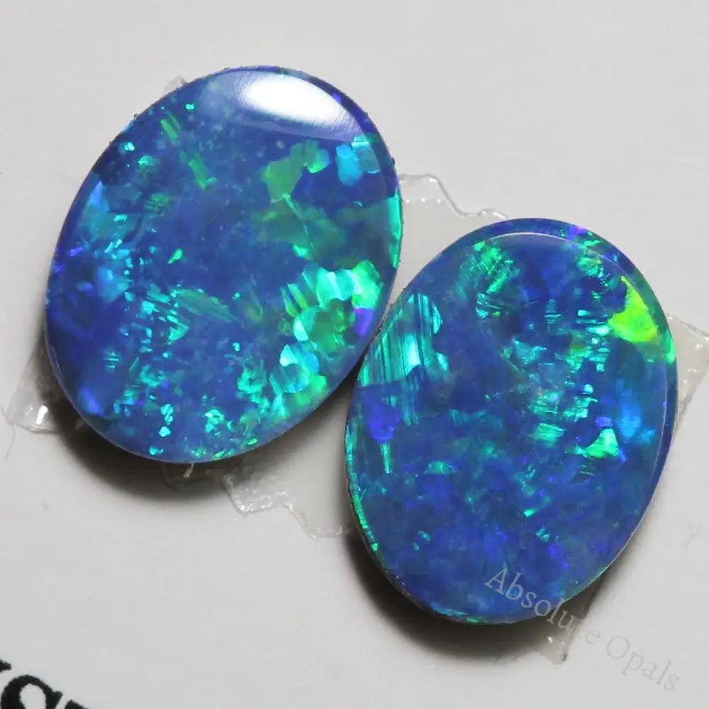 Australian Opal Doublet Stone Cabochon 2Pcs 2.56 Cts