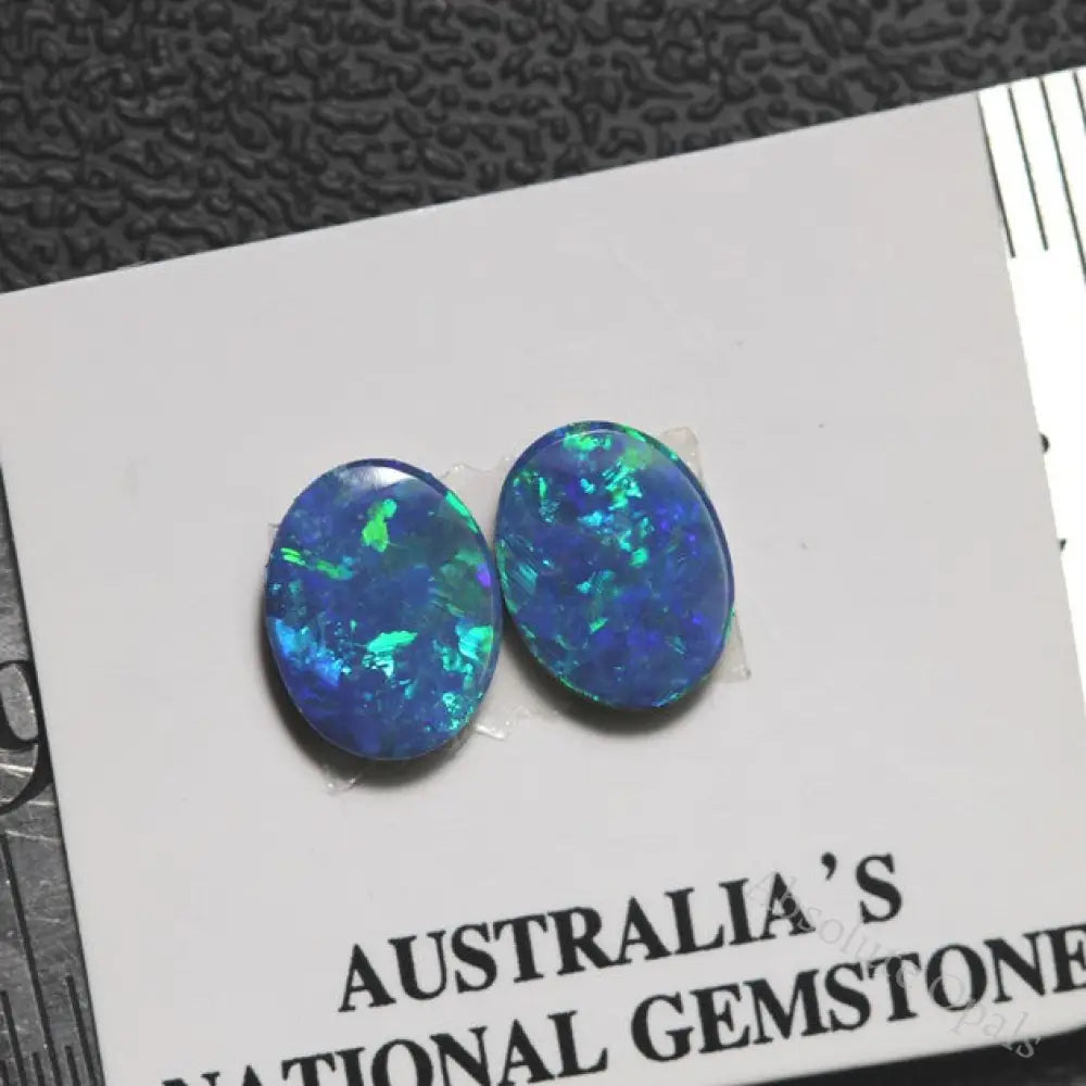 Australian Opal Doublet Stone Cabochon 2Pcs 2.56 Cts