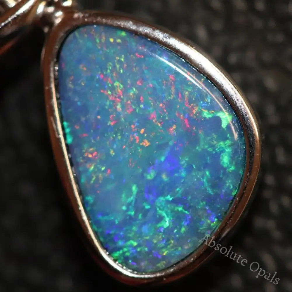 Australian Opal Jewellery Doublet 925 Silver Pendant 0.95G 19.6 Mm