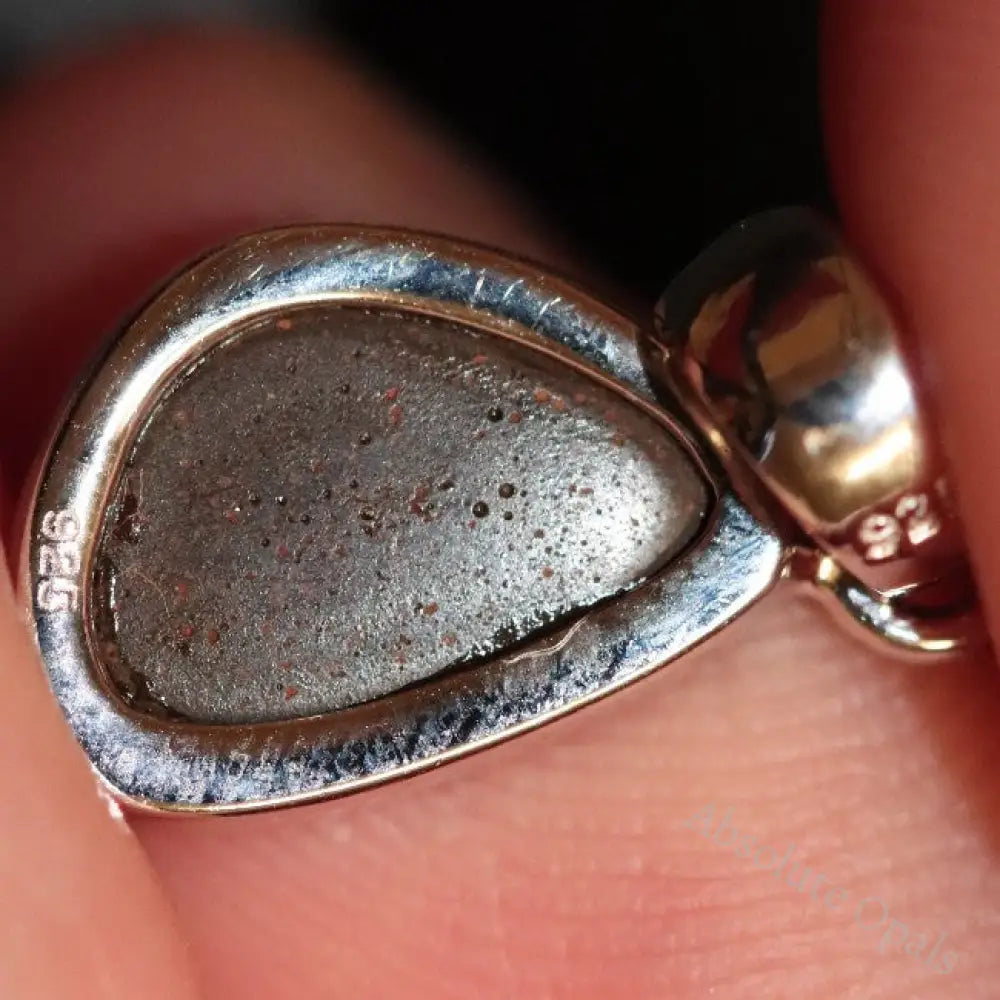 Australian Opal Jewellery Doublet 925 Silver Pendant 0.95G 19.6 Mm