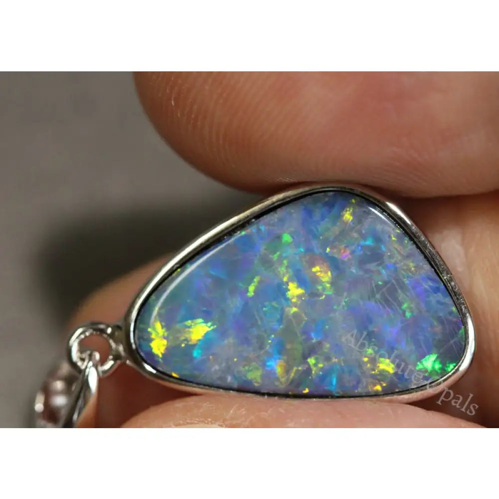 Australian Opal Jewellery Doublet 925 Silver Pendant 1.93G 27.5 Mm Jewellery