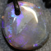 Australian Opal Lightning Ridge Drilled Greek Leather Mounted Pendant Necklace 15.25 Cts Jewellery