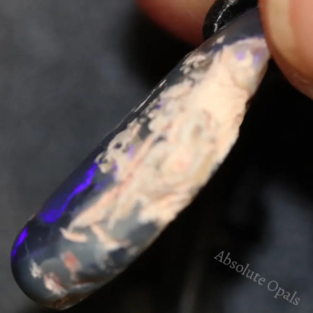 Australian Opal Lightning Ridge Drilled Greek Leather Mounted Pendant Necklace 16.15 Cts Jewellery