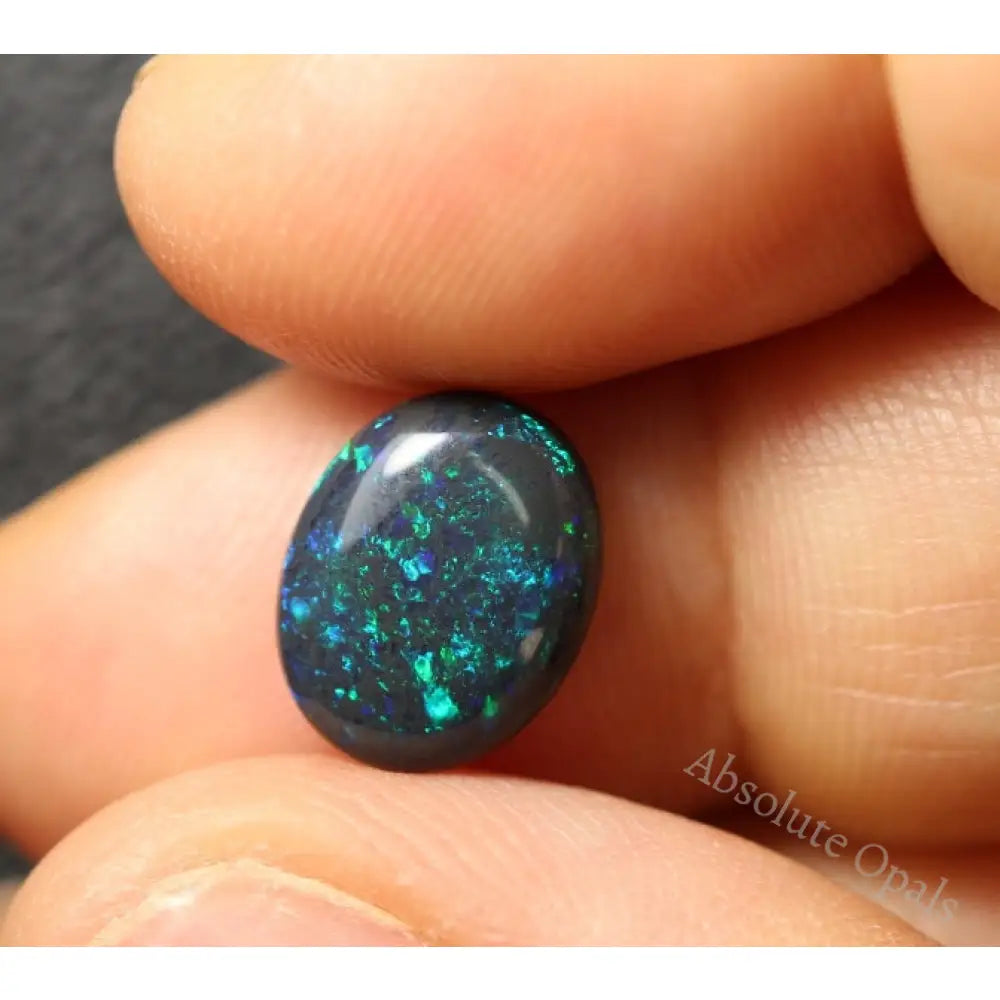 Black Opal Lightning Ridge Australian Solid Stone Cabochon 2.75 Ct