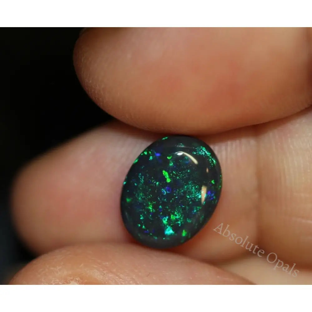Black Opal Lightning Ridge Australian Solid Stone Cabochon 2.75 Ct