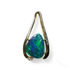 Black Opal Lightning Ridge Solid Pendant in 14K Gold – Australian Opal Jewelry with Vibrant Play of Color