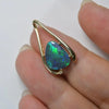 Black Opal Lightning Ridge Solid Pendant 14K Gold L 26.0 mm Jewellery