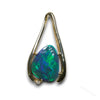 Black Opal Lightning Ridge Solid Pendant 14K Gold jewelry