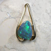 Black Opal Lightning Ridge Solid Pendant 14K Gold L 26.0 mm Jewellery